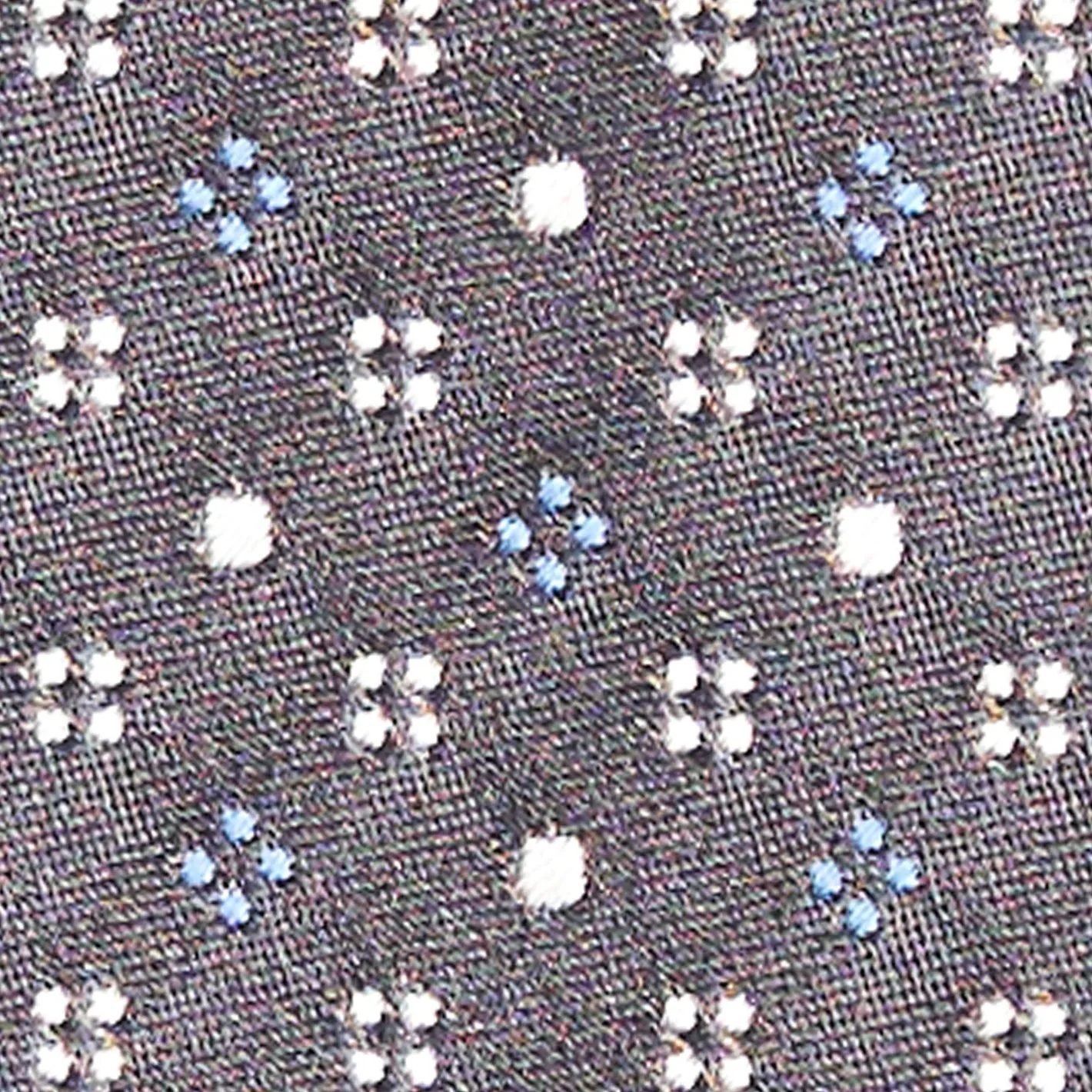 E.Marinella CRAVATTA CERIMONIA IN RASO DI SETA GRIGIO SCURO Microfantasia geometrica Outlet