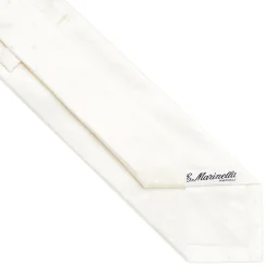 E.Marinella CRAVATTA CERIMONIA IN RASO DI SETA BIANCA Pois Discount