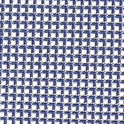 E.Marinella CRAVATTA CERIMONIA IN SETA JACQUARD BLU Microfantasia geometrica Clearance