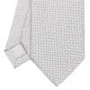 E.Marinella CRAVATTA CERIMONIA IN SETA JACQUARD GRIGIO CHIARO Microfantasia geometrica Best