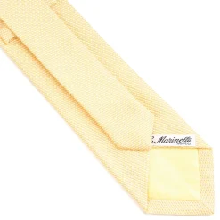 E.Marinella CRAVATTA CERIMONIA IN SETA JACQUARD GIALLA Microfantasia geometrica Discount
