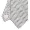 E.Marinella CRAVATTA CERIMONIA IN SETA JACQUARD GRIGIO CHIARO Microfantasia geometrica Sale