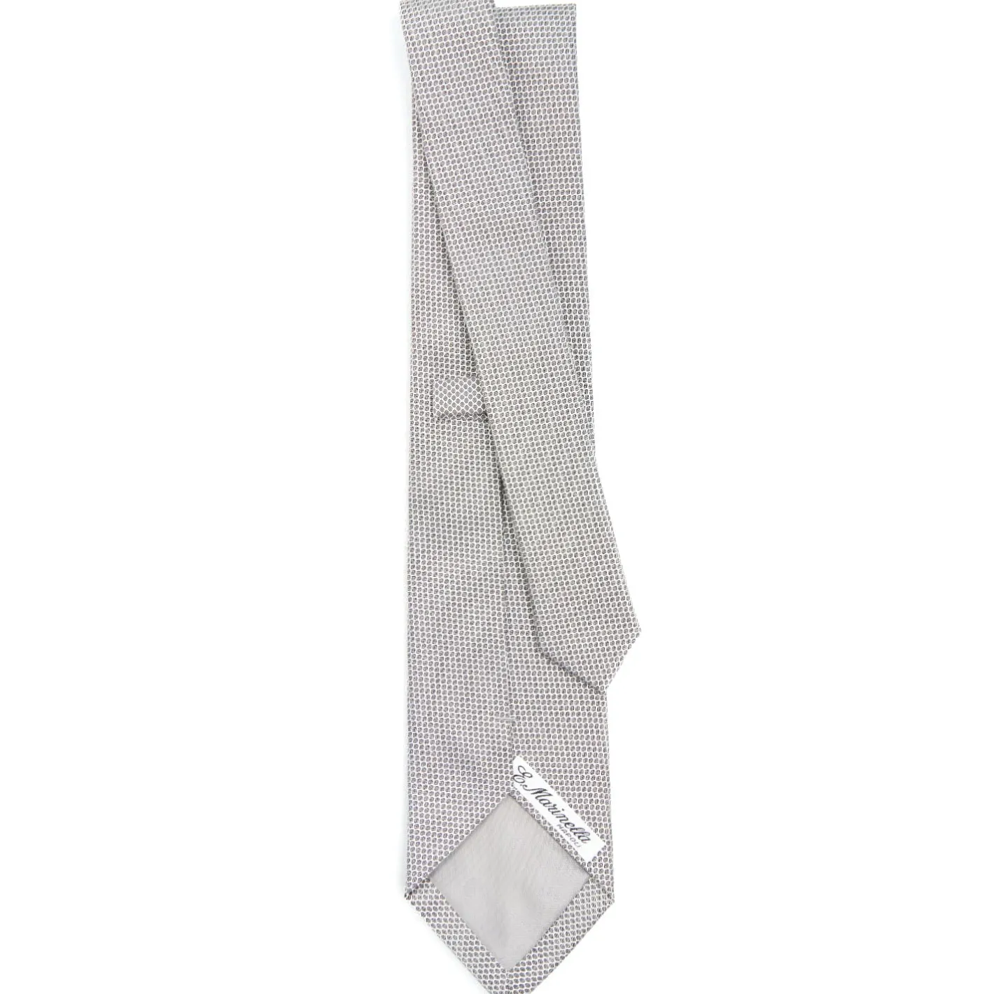 E.Marinella CRAVATTA CERIMONIA IN SETA JACQUARD GRIGIO CHIARO Microfantasia geometrica Sale