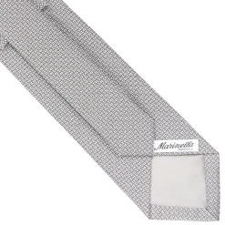 E.Marinella CRAVATTA CERIMONIA IN SETA JACQUARD GRIGIO CHIARO Microfantasia geometrica Hot