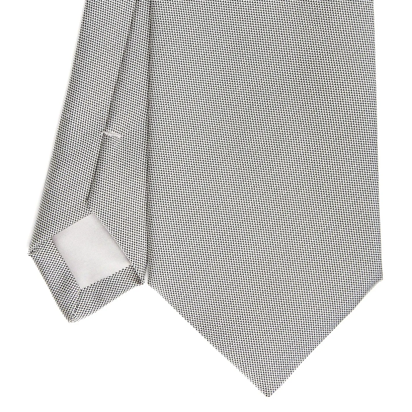 E.Marinella CRAVATTA CERIMONIA IN SETA JACQUARD GRIGIO CHIARO Microfantasia geoemtrica Hot