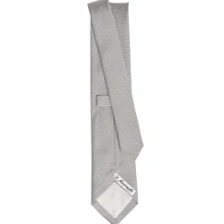 E.Marinella CRAVATTA CERIMONIA IN SETA JACQUARD GRIGIO CHIARO Microfantasia geoemtrica Hot