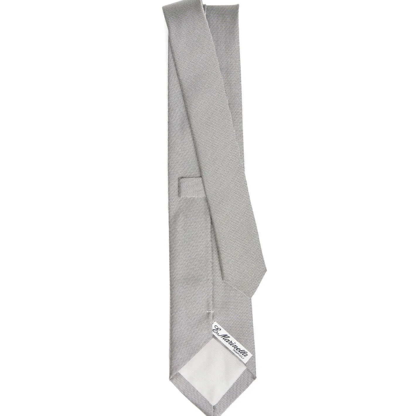 E.Marinella CRAVATTA CERIMONIA IN SETA JACQUARD GRIGIO CHIARO Microfantasia geoemtrica Hot