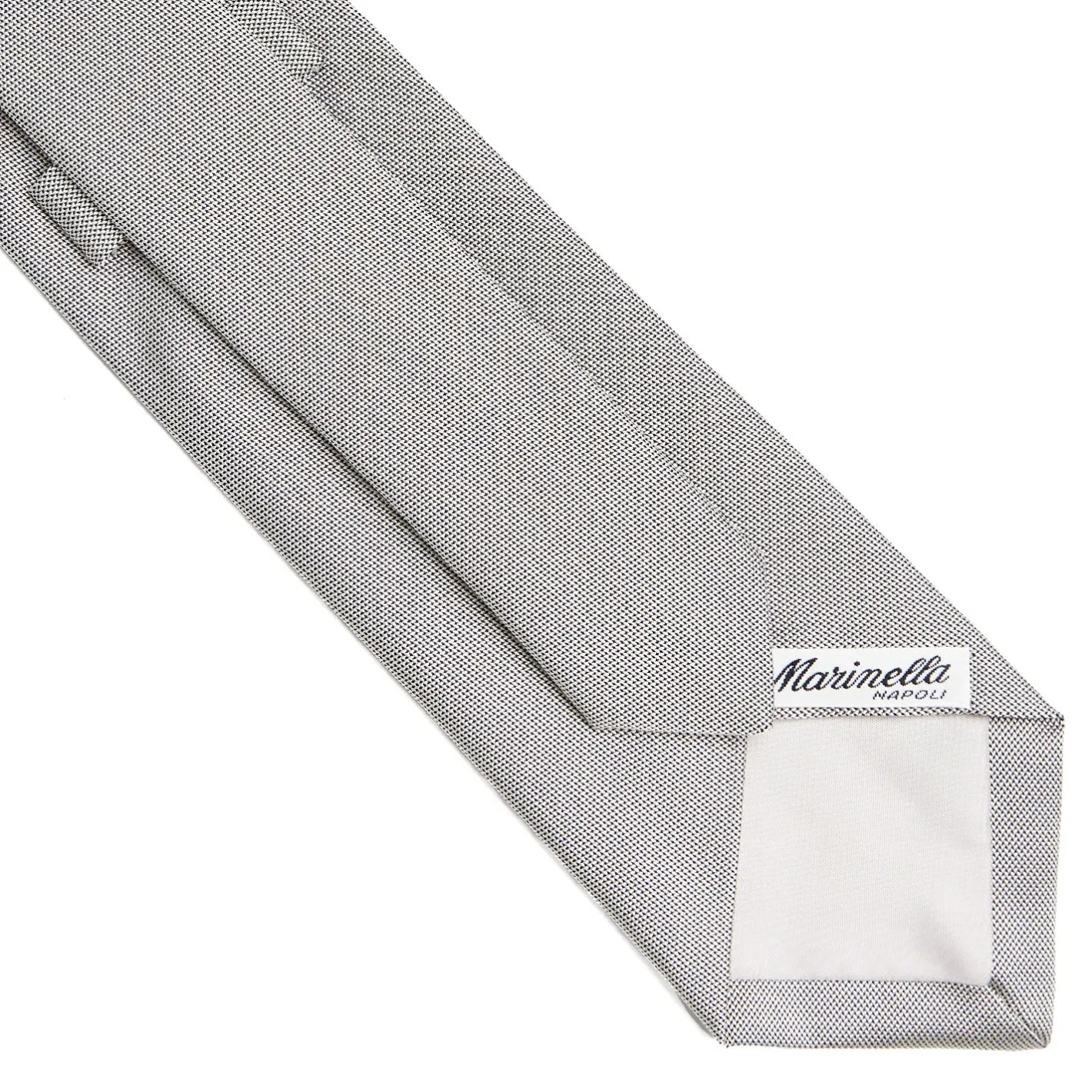 E.Marinella CRAVATTA CERIMONIA IN SETA JACQUARD GRIGIO CHIARO Microfantasia geoemtrica Hot