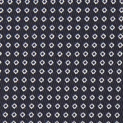 E.Marinella CRAVATTA CERIMONIA IN SETA JACQUARD BLU SCURO Microfantasia geometrica Discount