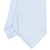 E.Marinella CRAVATTA CERIMONIA IN SETA JACQUARD AZZURRA Microfantasia geometrica Discount