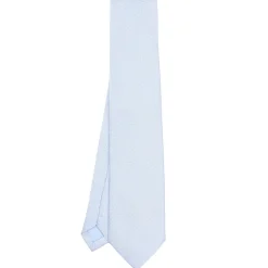 E.Marinella CRAVATTA CERIMONIA IN SETA JACQUARD AZZURRA Microfantasia geometrica Discount