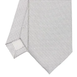 E.Marinella CRAVATTA CERIMONIA IN SETA JACQUARD GRIGIO CHIARO Microfantasia geometrica Discount