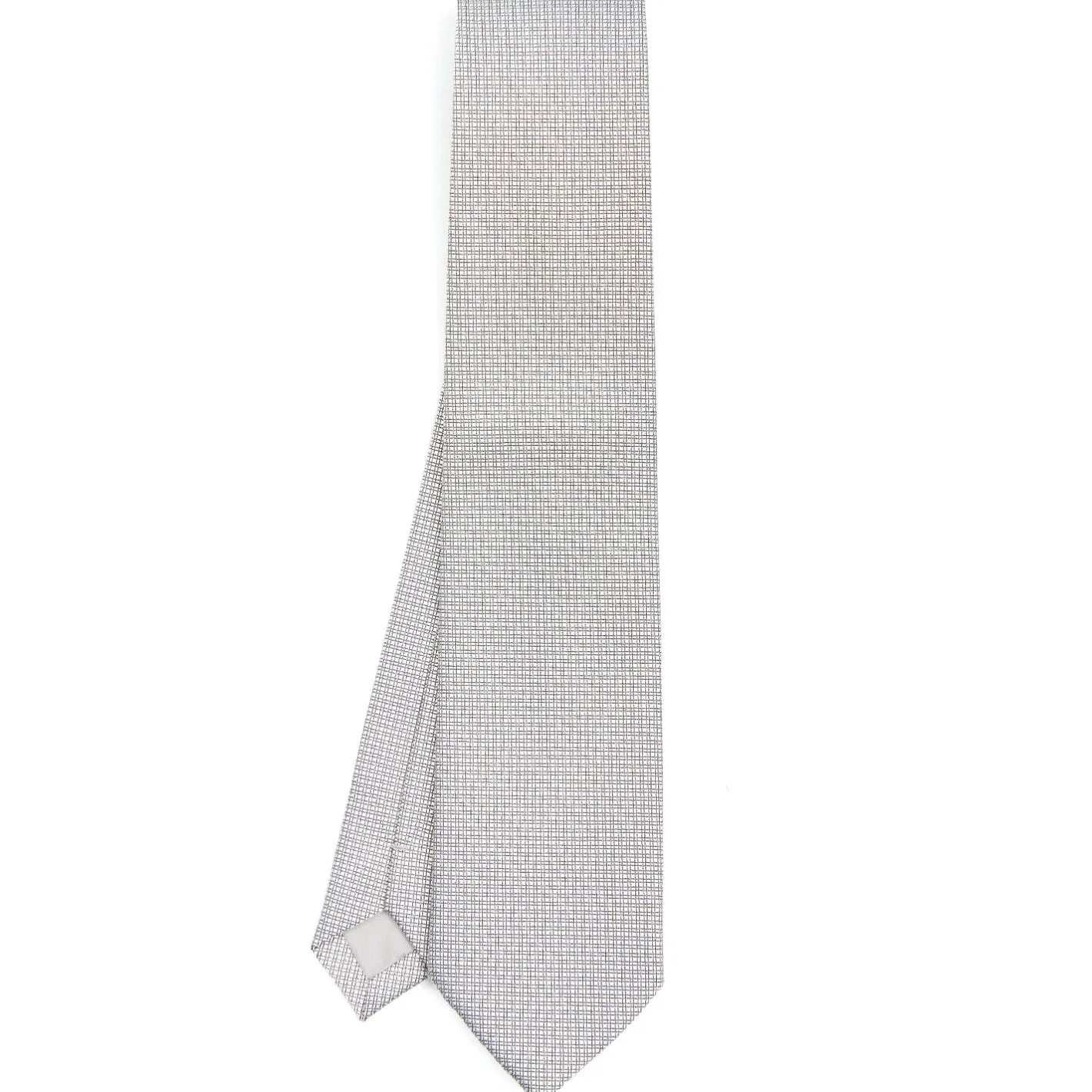 E.Marinella CRAVATTA CERIMONIA IN SETA JACQUARD GRIGIO CHIARO Microfantasia geometrica Discount