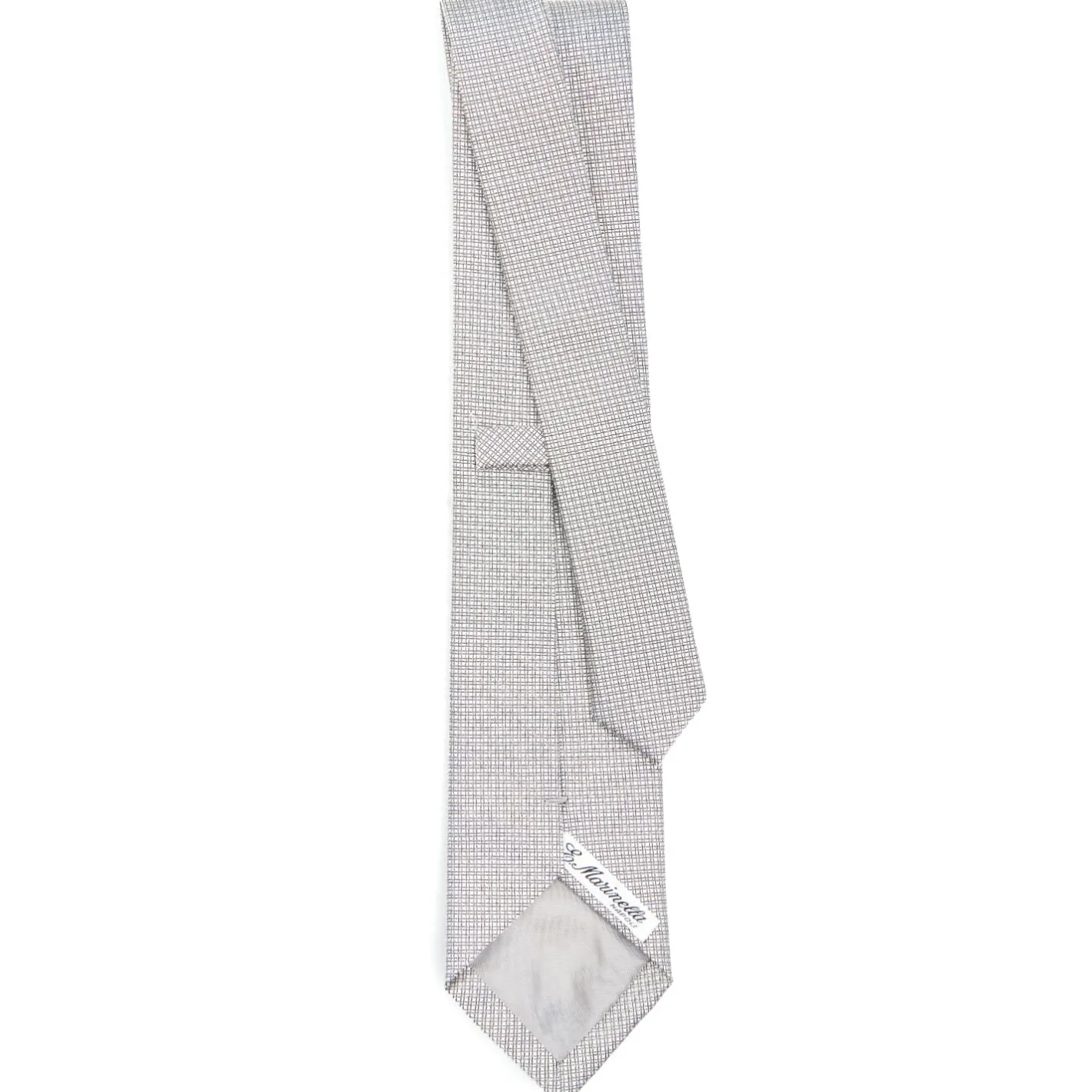E.Marinella CRAVATTA CERIMONIA IN SETA JACQUARD GRIGIO CHIARO Microfantasia geometrica Discount