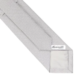 E.Marinella CRAVATTA CERIMONIA IN SETA JACQUARD GRIGIO CHIARO Microfantasia geometrica Discount