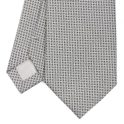 E.Marinella CRAVATTA CERIMONIA IN SETA JACQUARD GRIGIO CHIARO Microfantasia geometrica