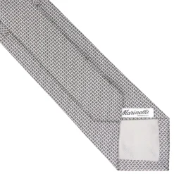 E.Marinella CRAVATTA CERIMONIA IN SETA JACQUARD GRIGIO CHIARO Microfantasia geometrica