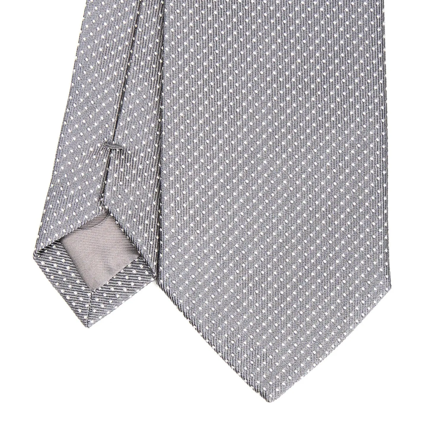 E.Marinella CRAVATTA CERIMONIA IN SETA JACQUARD GRIGIO SCURO Microfantasia geometrica Hot