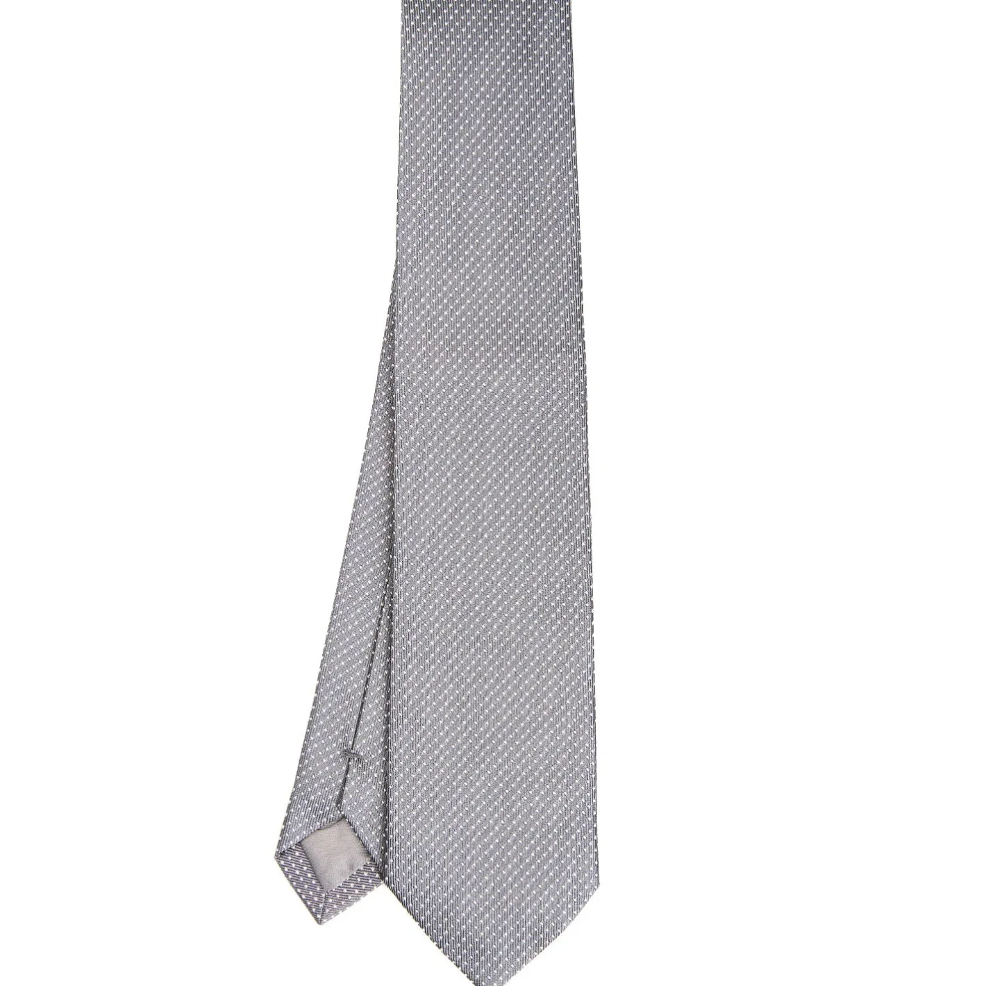 E.Marinella CRAVATTA CERIMONIA IN SETA JACQUARD GRIGIO SCURO Microfantasia geometrica Hot
