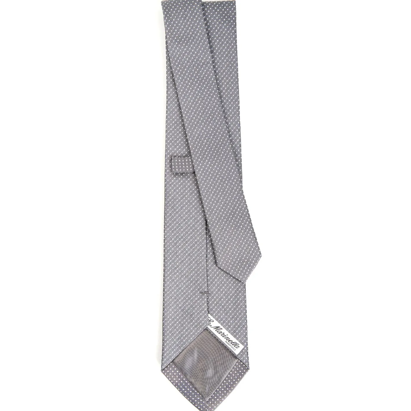 E.Marinella CRAVATTA CERIMONIA IN SETA JACQUARD GRIGIO SCURO Microfantasia geometrica Hot