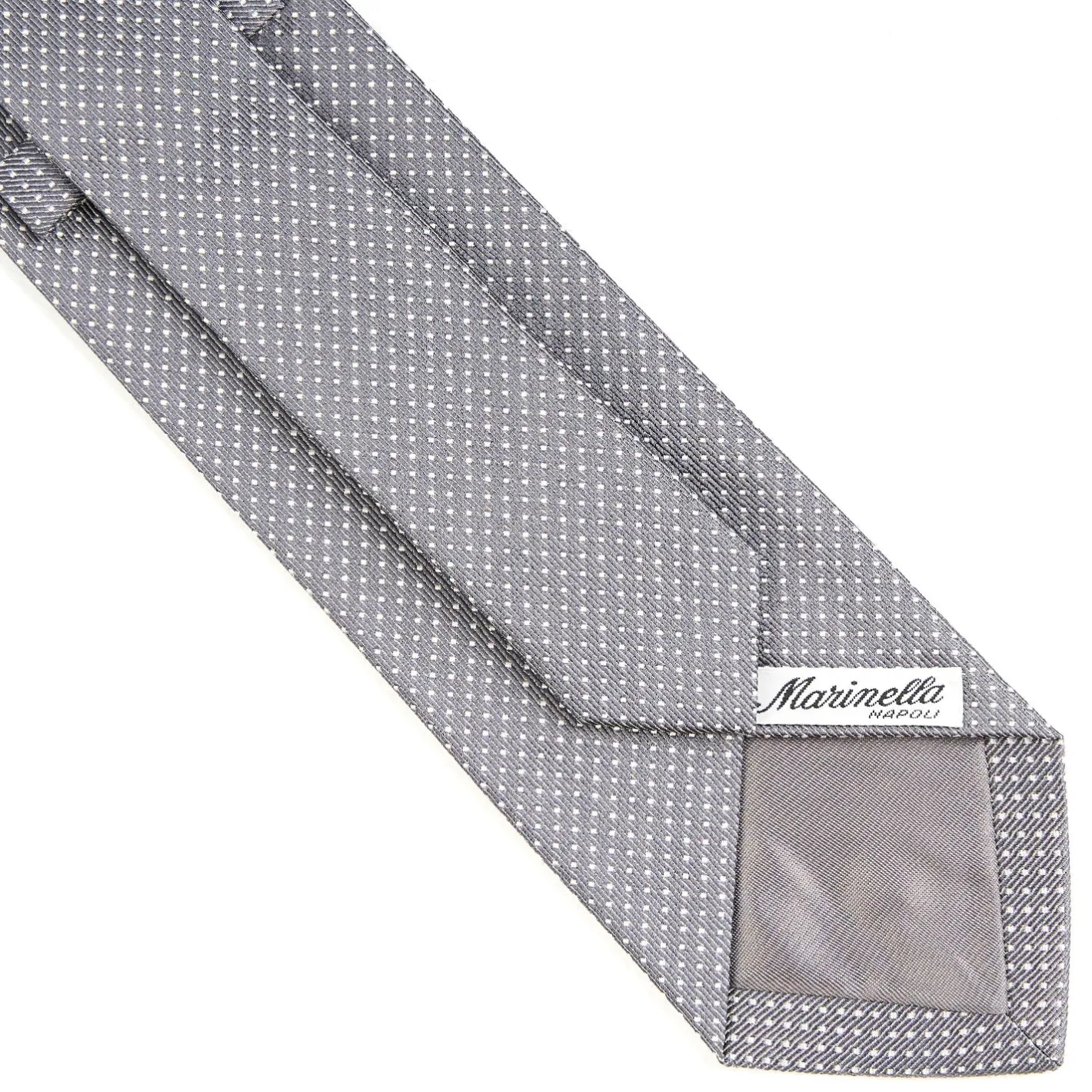 E.Marinella CRAVATTA CERIMONIA IN SETA JACQUARD GRIGIO SCURO Microfantasia geometrica Hot