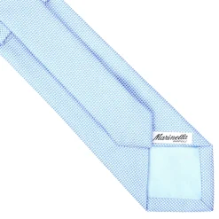 E.Marinella CRAVATTA CERIMONIA IN SETA JACQUARD AZZURRA Microfantasia geometrica Discount