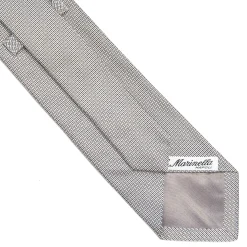 E.Marinella CRAVATTA CERIMONIA IN SETA JACQUARD GRIGIO CHIARO Microfantasia geometrica Outlet