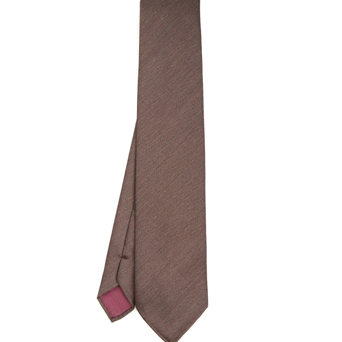 E.Marinella CRAVATTA CLASSICA DONNA IN LANA SFODERATA MARRONE BORDEAUX Bicolore Best