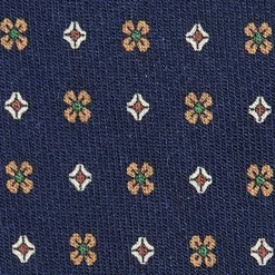 E.Marinella CRAVATTA CLASSICA IN LANA BLU Microfantasia fiore Online