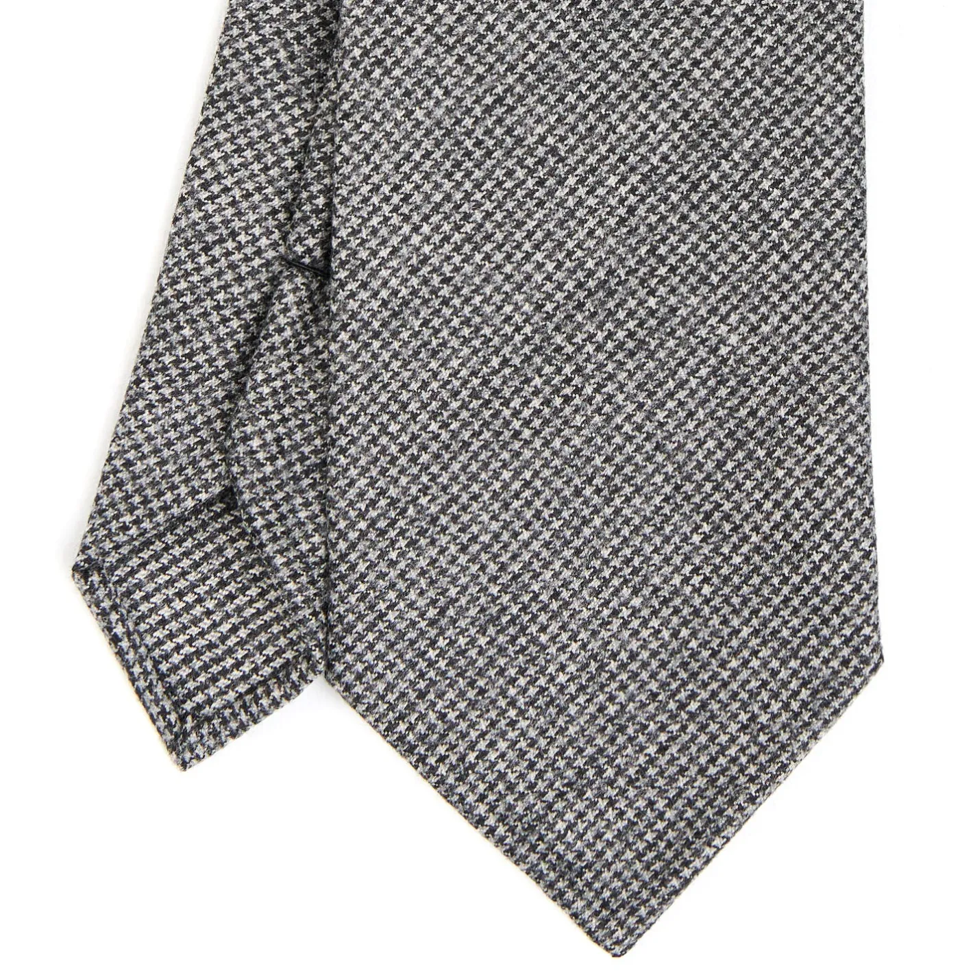E.Marinella CRAVATTA CLASSICA IN LANA SFODERATA GRIGIO SCURO Pied de poule Discount