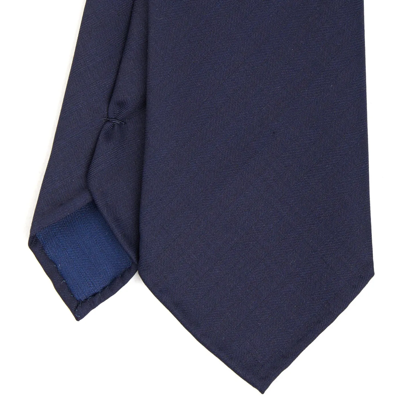 E.Marinella CRAVATTA CLASSICA IN LANA SFODERATA BLU SCURO BLU Bicolore Discount
