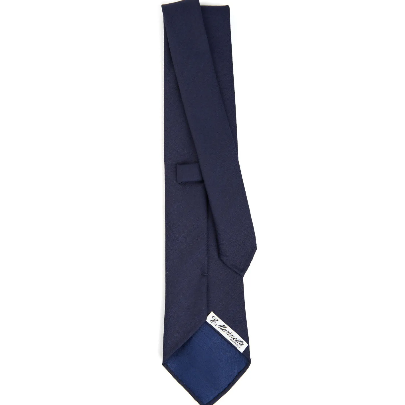 E.Marinella CRAVATTA CLASSICA IN LANA SFODERATA BLU SCURO BLU Bicolore Discount