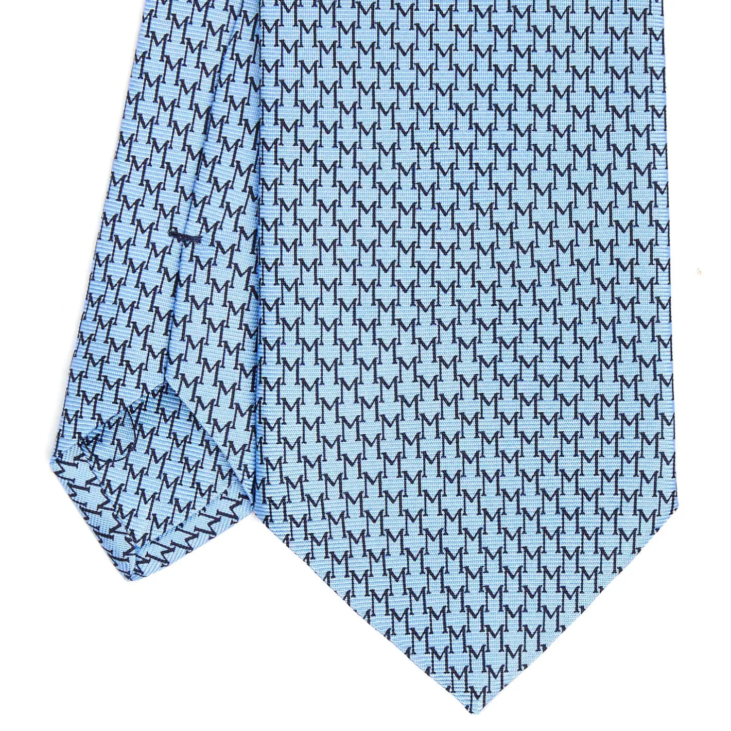 E.Marinella CRAVATTA CLASSICA IN SETA AZZURRO Microfantasia m geometrica Outlet