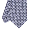 E.Marinella CRAVATTA CLASSICA IN SETA BLU Microfantasia m geometrica Sale