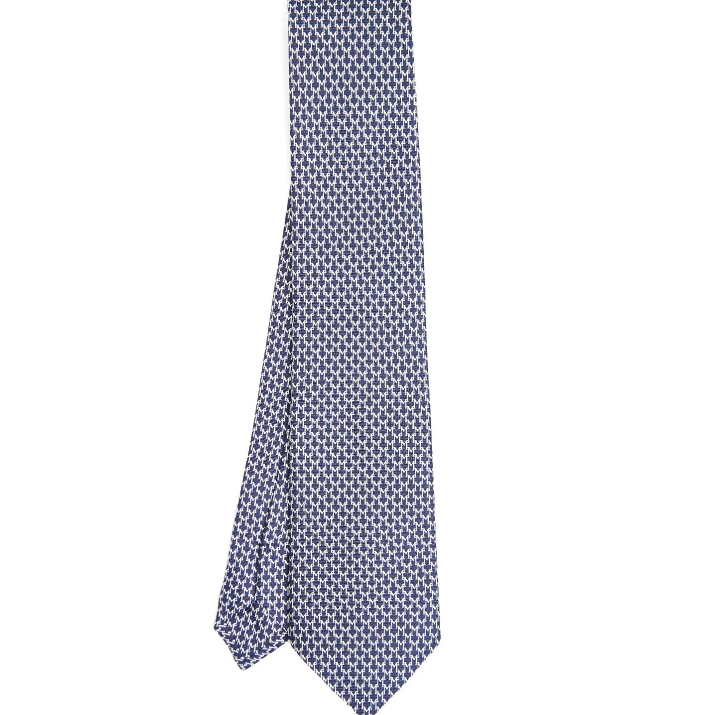 E.Marinella CRAVATTA CLASSICA IN SETA BLU Microfantasia m geometrica Sale