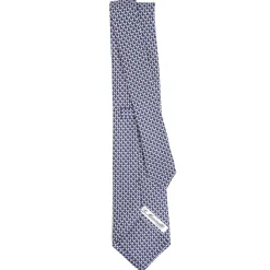E.Marinella CRAVATTA CLASSICA IN SETA BLU Microfantasia m geometrica Sale