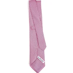 E.Marinella CRAVATTA CLASSICA IN SETA ROSA Microfantasia m geometrica Online