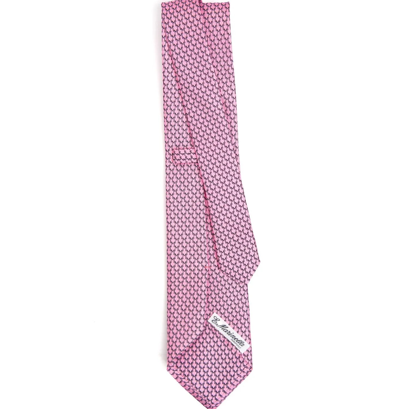 E.Marinella CRAVATTA CLASSICA IN SETA ROSA Microfantasia m geometrica Online