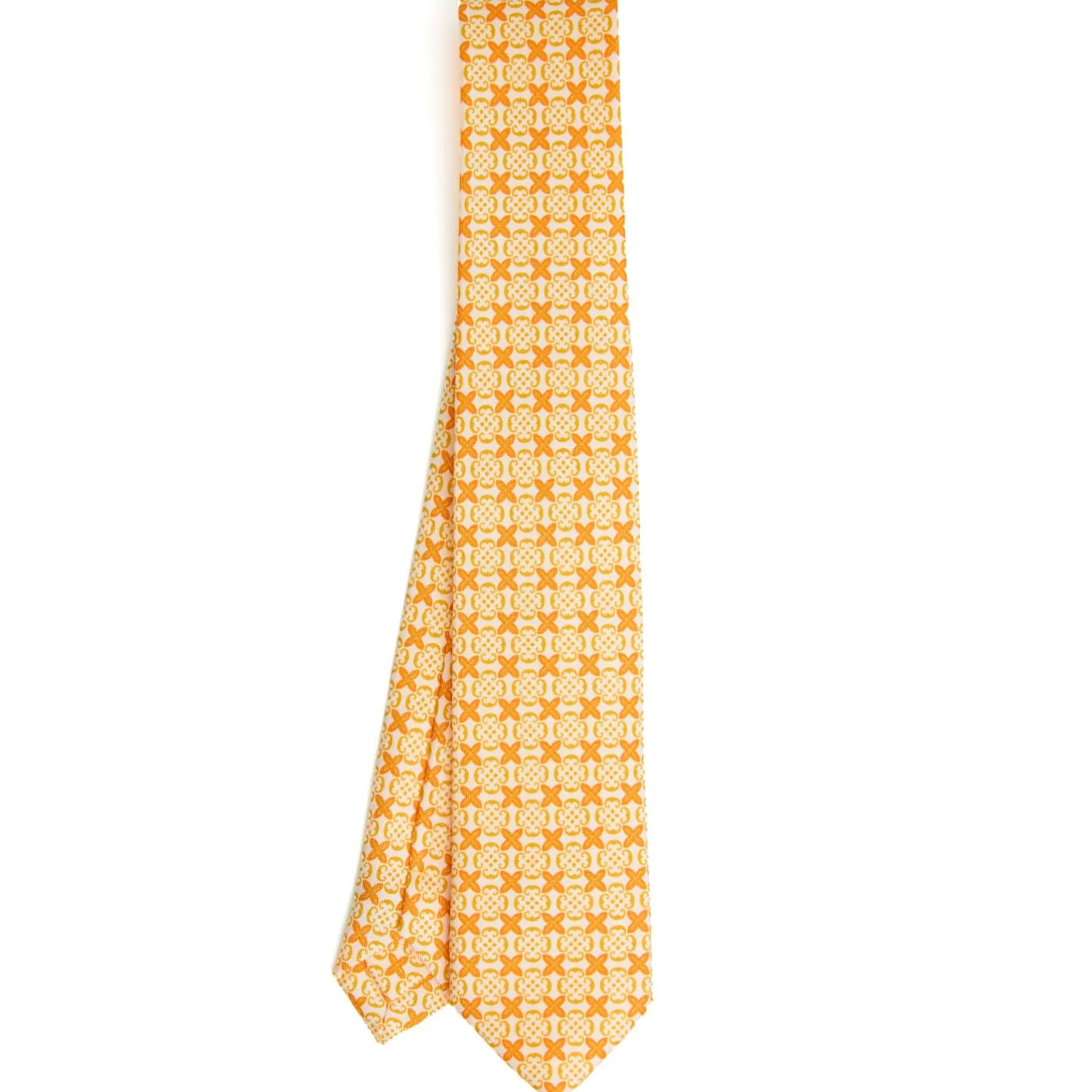 E.Marinella CRAVATTA DONNA CLASSICA IN SETA STAMPATA GIALLA Microfantasia inspirazione foulard Sale
