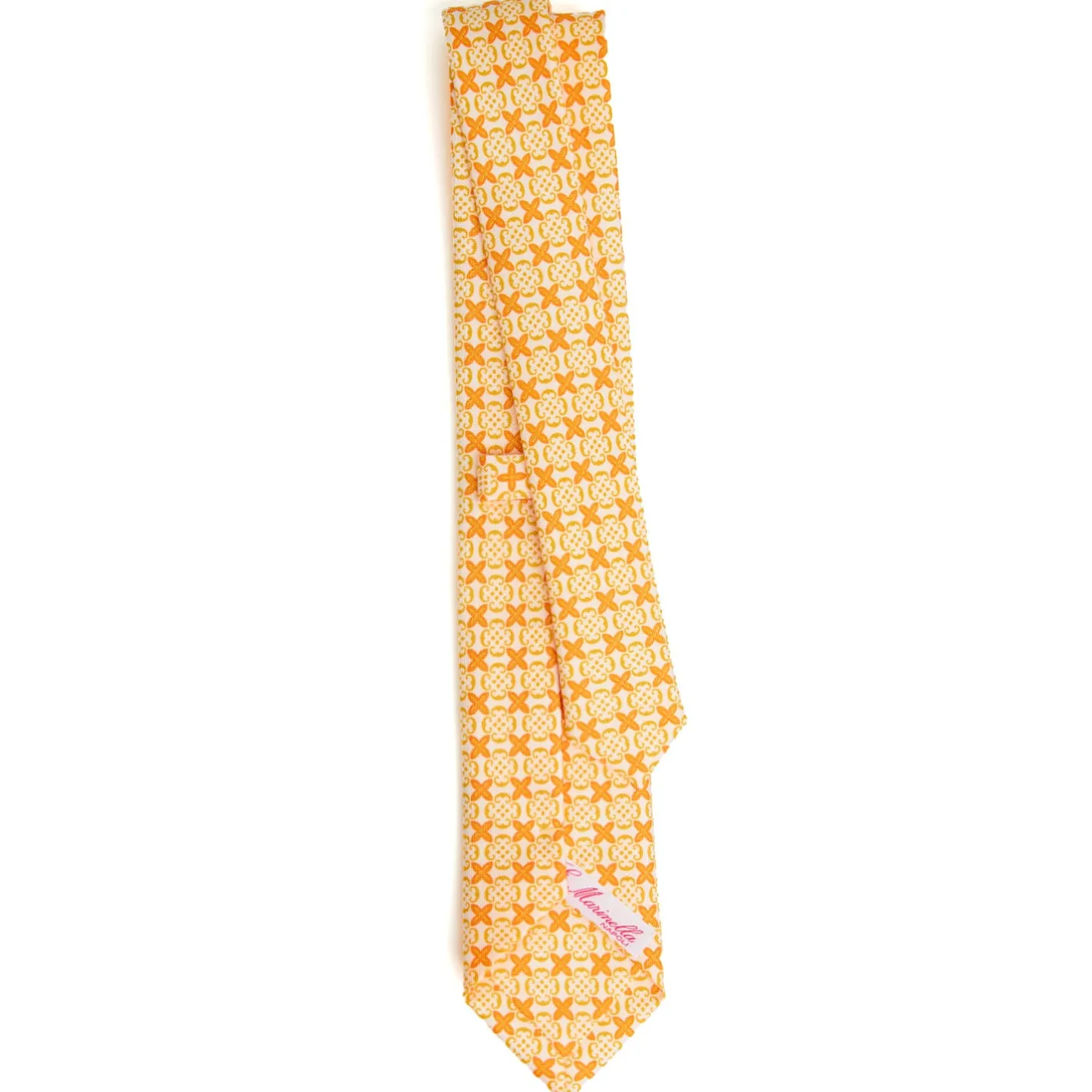 E.Marinella CRAVATTA DONNA CLASSICA IN SETA STAMPATA GIALLA Microfantasia inspirazione foulard Sale