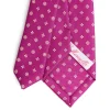 E.Marinella CRAVATTA DONNA CLASSICA IN SETA STAMPATA FUCSIA Microfantasia fiore Discount