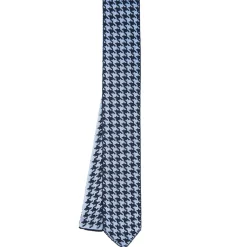 E.Marinella CRAVATTA DONNA TRICOT IN SETA AZZURRA Pied de poule Online