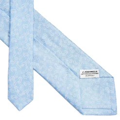 E.Marinella CRAVATTA IN SETA AZZURRA Collezione archivio anno 1977 Sale