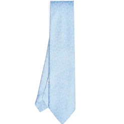 E.Marinella CRAVATTA IN SETA AZZURRA Collezione archivio anno 1977 Sale