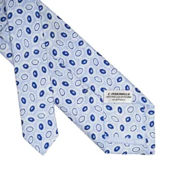 E.Marinella CRAVATTA IN SETA AZZURRA Collezione archivio anno 1970 Online
