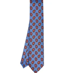 E.Marinella CRAVATTA IN SETA AZZURRO POLVERECollezione heritage Sale