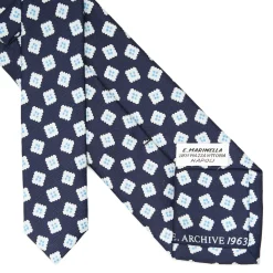 E.Marinella CRAVATTA IN SETA BLU SCURO Collezione archivio anno 1963