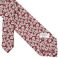 E.Marinella CRAVATTA IN SETA BORDEAUX Collezione archivio anno 1952 Discount