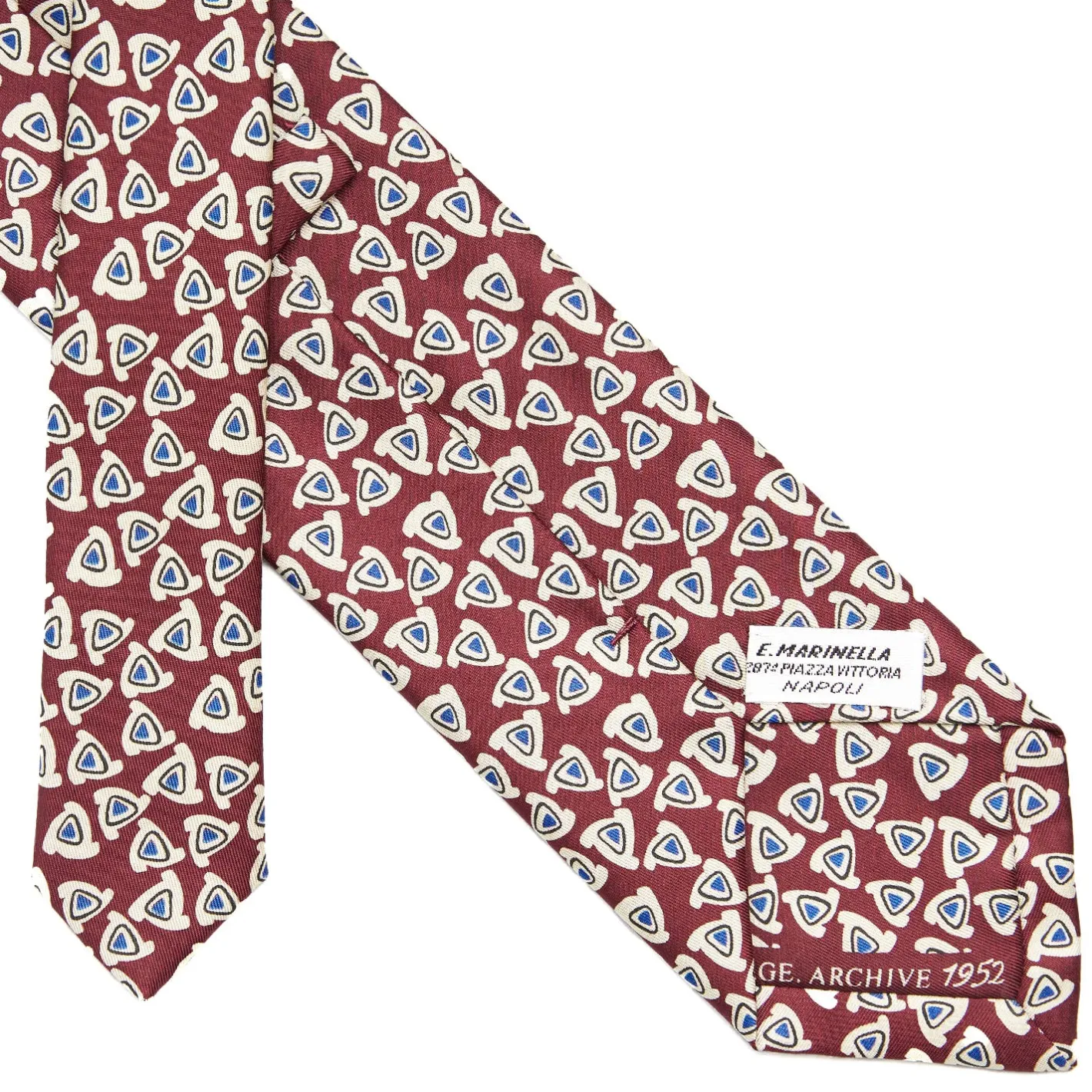 E.Marinella CRAVATTA IN SETA BORDEAUX Collezione archivio anno 1952 Discount