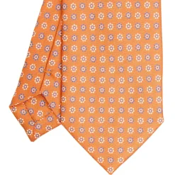 E.Marinella CRAVATTA IN SETA E ORANGE FIBER ARANCIONE Collezione orange fiber Clearance